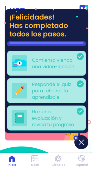 Onboarding checklist screen showing all steps completed.